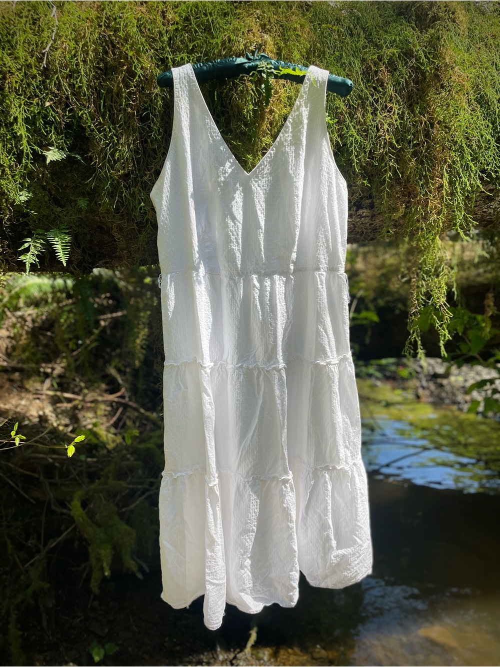 ANN TAYLOR | 16 | V-Neck Flare Maxi Cotton Dress